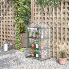 Outsunny 3 Tier Mini Greenhouse with Plastic Cover and Steel Frame - Transparent- 3 tiered shelf with fixed buckle design
 
