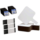 Flipside Products Rectangular Dry Erase 8" x 9.75" Answer Paddle + Pen + Eraser Set, 12 Sets-Set includes 12 paddles, 12 felt erasers, and 12 black dry erase pens