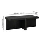 Hudson&Canal Laguna 45" Wide Rectangular Coffee Table - Black Grain-Product Dimensions: 45" L x 24" W x 15" H