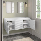 Modway Render 48" Double Sink Compatible Bathroom Vanity Cabinet - White-Full-Extension Drawers