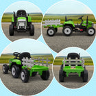 Aosom 12V Kids Ride-On Tractor with Trailer and Remote Control - Green-Power indicator to monitor how much power is remaining in the battery 