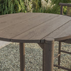 Modway Eleni Round 35" Outdoor Teak Wood Round Bar Table - Weathered Grey Teak-Seats Two
