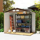 Outsunny 7' x 4' x 6' Garden Storage Shed with Steel Foundation Kit & Double Doors - Yellow-Built with the finest galvanized steel
