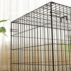 PawHut 30" L Folding Metal Dog Kennel with 2 Doors, Tray and Cushion - Black-Colour: Black, Beige 