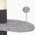 PawHut 88.5" - 100.5" Floor-To-Ceiling Cat Tree with Scratching Posts - Grey-Plush fleece upholstery for comfort 