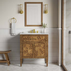 Modway Elysian 30" Wood Bathroom Vanity - White/Brown-8" Centerset Holes
