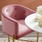 Modway Savour Tufted Performance Velvet Bar Stool - Dusty Rose-Gold Stainless Steel Base