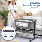 MotionGrey Blessy 5-in-1 Baby Bassinet - Foldable Co-Sleeper Crib with Wheels and Rocking Mode - Light Grey-6