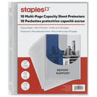 Staples Multi-Page Capacity Sheet Protectors - 10 Pack-Ideal for storing multiple pages, bound booklets and more