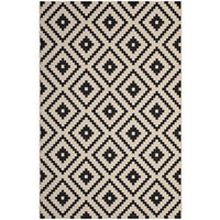 Modway Perplex Geometric Diamond Trellis Indoor/Outdoor Area Rug - 5 ft W x 8 ft L - Black/Beige-Geometric Diamond Trellis Area Rug
