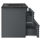 Modway Render 30" Wall-Mount Bathroom Vanity - Grey/Black-8
