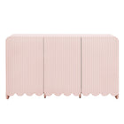 Modway Dahlia 55.5" Fluted and Scalloped Sideboard Storage Cabinet - Soft Pink-Push-to-Open Doors