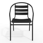Flash Furniture Black Metal Restaurant Stack Chair with Aluminum Slats-Cross Braces provide extra stability