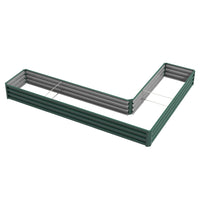 Outsunny L-Shaped Raised Garden Bed - 82" L x 109" W x 12" H - Green-L shaped raised bed fits around corners of any outdoor space 