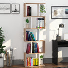 HOMCOM 5-Tier Geometric Bookshelf for Home Office and Living Room - White-Doubles as a bookshelf or room divider with an open-back design