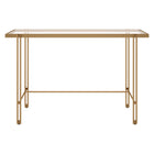 Hudson&Canal Inez 48" Desk - Brass-Features a tempered glass top