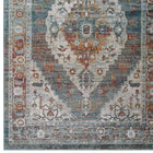 Modway Tribute Camellia Distressed Vintage Floral Vintage Medallion Area Rug - 8 ft W x 10 ft L - Multicolored-Stain Resistant / Easy to Clean