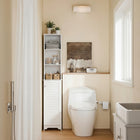 HOMCOM Tall Bathroom Cabinet with Adjustable Shelves - White-White finish is applicable to most modern residency