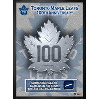 Toronto Maple Leafs 100th Anniversary with Game-used Net - Framed Print - 18" x 22"-Premium print framed