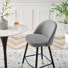 Modway Cordial Fabric Bar Stools - Light Gray - Set of 2-Non-Marking Foot Caps