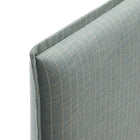 Modway Camille Striped Linen Blend Twin Size Headboard - Spa Blue Stripe-Assembly Required