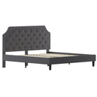 Flash Furniture Brighton King Size Tufted Upholstered Platform Bed - Dark Grey Fabric-Arched Headboard