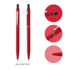 Cross Click Crimson with Chrome Appointments Ballpoint Pen - Black-Easy-to-use click mechanism, the first of its kind by Cross