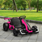 Aosom Kids 24V Battery Powered Go Kart with Adjustable Seat - Pink-Exciting drifting capabilities, adding adventure to every ride 