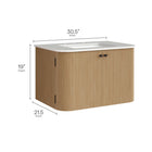 Modway Zia 30" Wall-Mount Bathroom Vanity with Marble Sink - Natural-Marble Sink