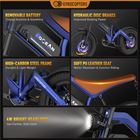 Gyrocopters Ocean Electric Dirt Bike for Adults - Speed 55 kmph - PAS Range 115 km -Blue-Hydraulic Disc Brakes: Experience superior stopping power and modulation in all conditions