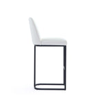 Manhattan Comfort Serena 17.71" Modern Leatherette Upholstered Barstool - White - 3 Pack-Made to Last. Commercial Grade Product