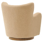 Modway Montrose Wingback Sherpa Swivel Accent Chair - Ivory Walnut-Assembly Required