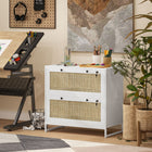Vinsetto 2-Drawer Filing Cabinet with Lock - White-Each drawer with a lock and two keys to keep your paperwork safe