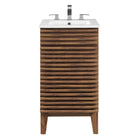 Modway Render 18" Bathroom Vanity Cabinet - Walnut/White-Particleboard and Laminate Construction