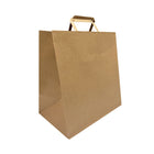 Reliabag Paper Bags - Flat Handles - 12" W x 7" D x 12" H - Kraft - 300 Pack-Made by the premium kraft paper with the re-enforced flat bottom