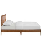 Modway Sirocco Rattan and Wood King Platform Bed - Walnut-Height-Adjustable Headboard