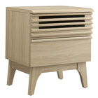 Modway Render Nightstand - Oak-Mid-Century Bedside Table