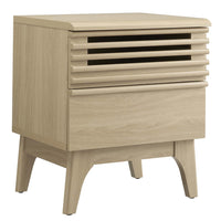 Modway Render Nightstand - Oak-Mid-Century Bedside Table