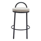 Zuo Sisal Counter Stool - Beige Tweed - Set of 2-Soft chenille fabric