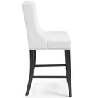 Modway Baron Faux Leather Counter Stool - White - Set of 2-Solid Rubberwood Legs