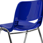 Flash Furniture HERCULES Series Ergonomic Shell Stack Chairs with Chrome Frame & 16'' Seat Height - Navy - 5 Pack-Chrome Frame with non-marring plastic floor glides