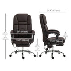 Vinsetto Vibration Massage Executive Office Chair - Dark Brown-Take a break and stretch out with up to 135° of recline angle and a pop-out footrest