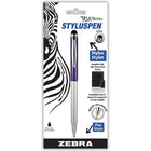 Zebra Telescopic Ball Point Stylus Pen - Purple-Metal barrel is weighted and provides good balance