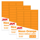 JAM Paper Mailing Address Labels, 1 x 2 5/8, Neon Orange, 3 sets of 120 (354328014g)-Size: 2" x 4"