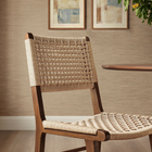 Modway Tindra Woven Dining Chairs 2-Piece Set - Walnut-Curved Open Back Profile