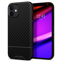 Spigen Core Armor Case for iPhone 12 - Matte Black-Mil-grade certified with Air Cushion Technology.