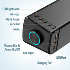 Delton SB200 20-Watt Wired/Wireless Soundbar Computer Speaker - Black-Allows easy navigation of audio settings, including volume adjustment, track skipping, and playback pausing.