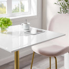 Modway Lippa 28" Square Wood Bar Table - Gold White-Seats 2