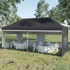 Outsunny 20 ft W x 10 ft L Pop-Up Canopy Instant Tent Shelter with Roller Bag - Black-Solid steel frame ensures long-lasting use