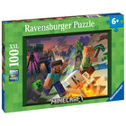 Ravensburger Monster Minecraft 100-Piece XXL Puzzle-Puzzle dimensions: 19.29 x 14.17 inches